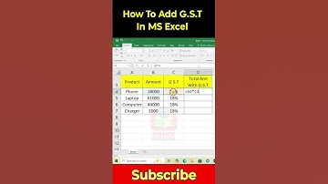 Gst calculate in excel 🔥 | Calculate Gst formula in excel #excel #exceltricks #shorts