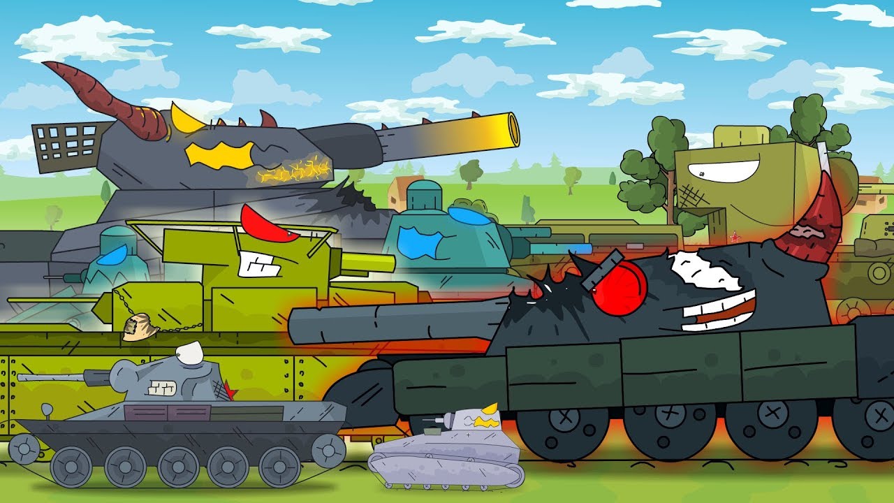 Tank besar di medan perang  Dunia tank kartun  Mobil  