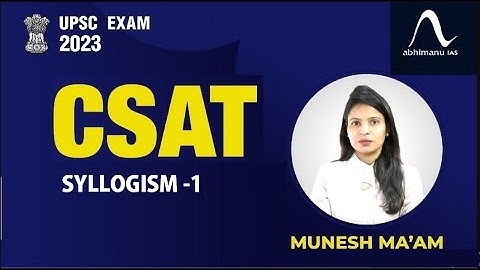UPSC CSE 2023 Important Questions | Previous Year Questions |  Syllogism Part-1 I By Munesh Ma