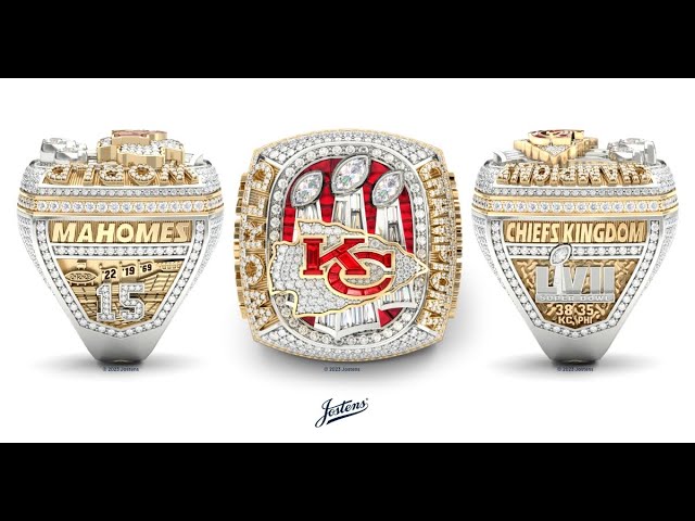 Close Up: The Kansas City Chiefs Super Bowl LVII Ring. 