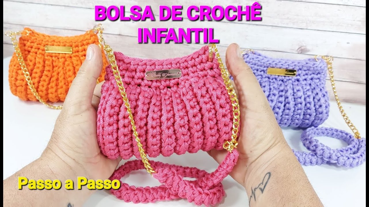 Bolsa de Crochê Infantil  Larissinha - Aula Passo a Passo  Prof.Neddy Ghusmam