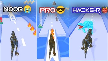 NOOB vs PRO vs HACKER | In Dino Evolution Run 3D | With Oggy And Jack | R76 Official 10M