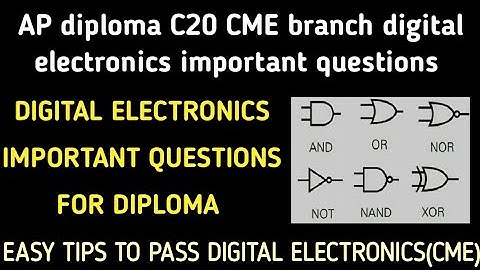ap diploma c20 digital electronics important questions| diploma c20 CME branch digital electronics|