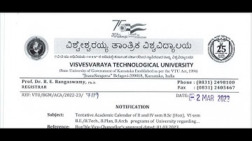 VTU Today Update: Tentative Academic Calendar for BE/B.Tech and Bsc (Hons)@nvrupdates36