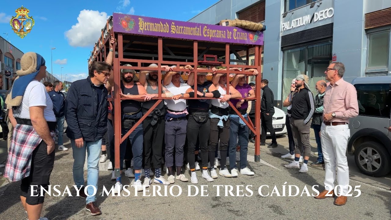 [4K] ENSAYO del Paso Misterio Tres Caídas de Triana 2025 - Sevilla