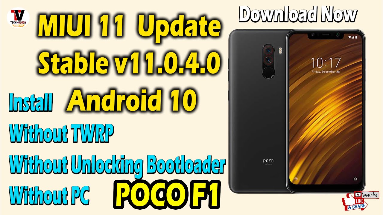 POCO F1 Update MIUI 11.0.4.0 Android 10 Without PC | Without TWRP ...