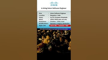 CISCO Internship 2025/2026 – Apply Now! 🚀  #viral #jobs #jobseekers #jobsforfreshers