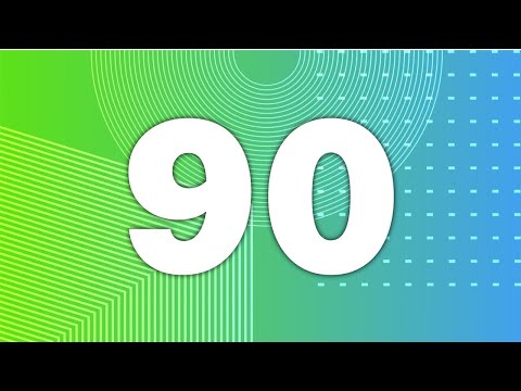 0:90 Countdown Timer - Geometric Green to Teal Gradient Background