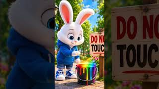 Would YOU Touch This Mysterious Paint Bucket? 😂 #animation #bunny #familyfriendly