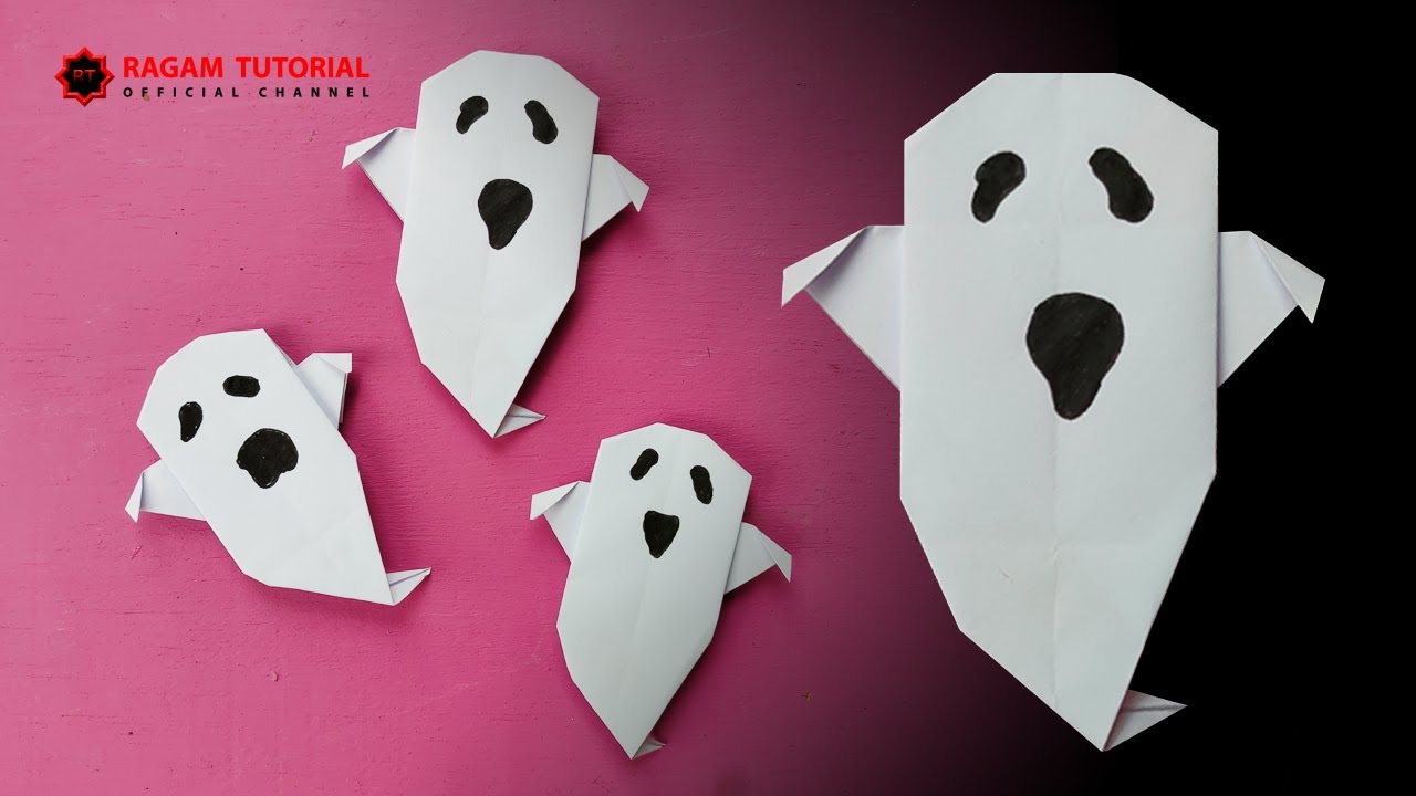 Cara Membuat Hantu dari Kertas Origami Hantu Origami Halloween