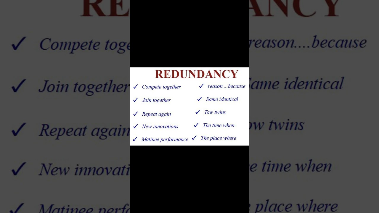 REDUNDANCY in English 