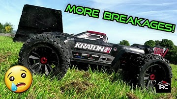 Broke it again! 🙁 Testing the Arrma KRATON 8S EXB with 27t pinion and ear plug mod.
