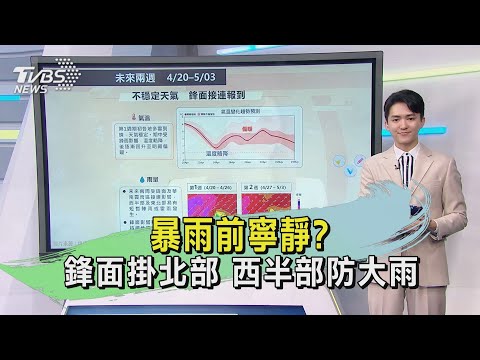 暴雨前寧靜? 鋒面掛北部 西半部防大雨｜午間氣象｜TVBS新聞 20240423 @TVBSNEWS01