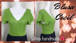 Blusa crochet, muy bonita y fácil de tejer .