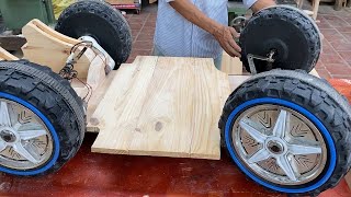 Design A Movable Wooden Car For Son To Love // Amazing Carpenter's Woodworking Talent To New Heights