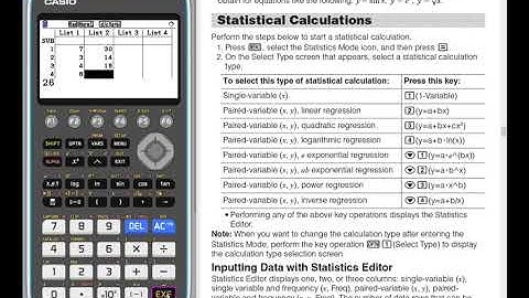 fx-CG50: Creating a Table and Finding a Regression