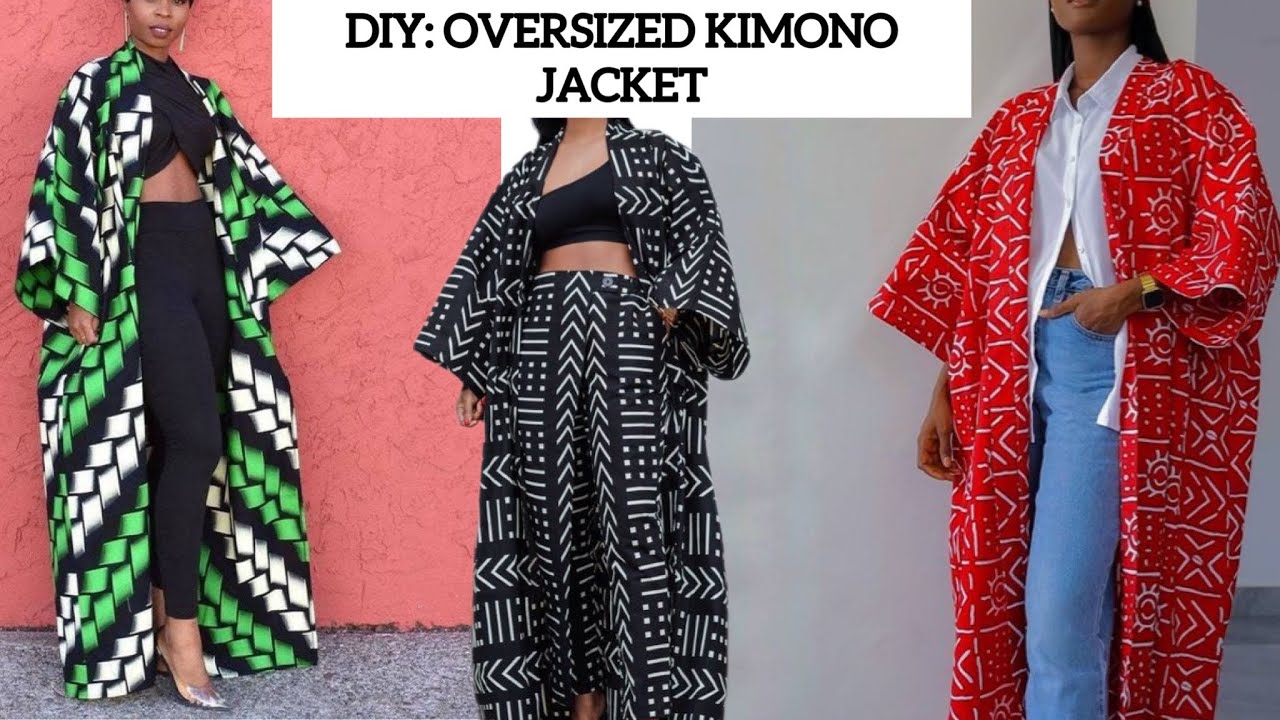 DIY: HOW TO CUT AND SEW AN OVERSIZED KIMONO JACKET WITH LONG SLEEVES. 