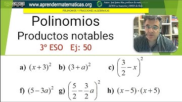 Productos notables. Cuadrado de un binomio. Teoría. 3eso 02 050. José Jaime Mas