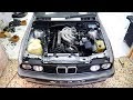 BMW E30 Touring Engine Bay Restoration | Installing The Engine