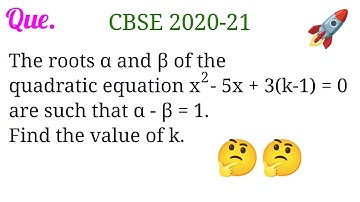 The roots α and β of the quadratic equation x^2-5x+3(k-1)=0 are such that α-β=1. Find the value of k