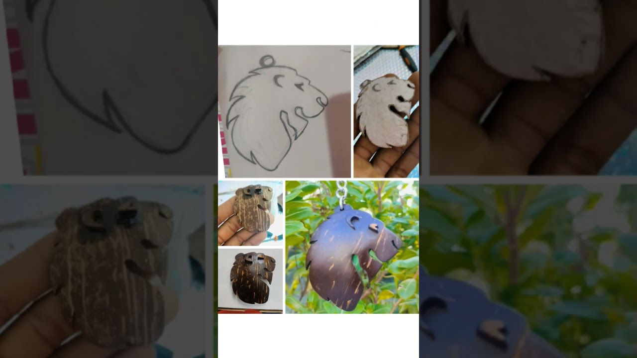 Hand crafted keychains from coconut shell 🌴🥥🥥🥥