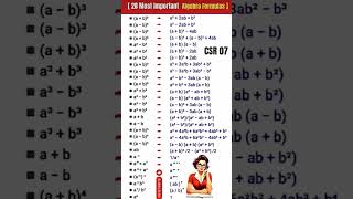 Most Important algebra formula. #algebra #MathFormulas#AlgebraFormulas #Education #MathsTricks