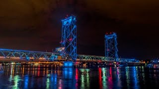 Night Timelapse of Memorial Bridge, Portsmouth, NH - 4K UHD - 2016-07-28