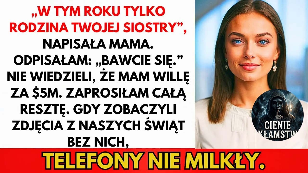 Kiedy moja matka wysłała mi SMS-a, że w tym roku na wigilii „bawimy się tylko w gronie najbliższej rodziny – Oliwii, Marka i dzieci", poczułam, jakby ktoś zdjął mnie z listy gości własnego życia....