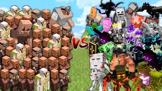 VILLAGERS vs OP BOSSES in Minecraft Mob Battle