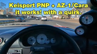 Keisport ECU in AZ-1/Cara update: It works with quirk, not quirks. Plus a glass trim update.