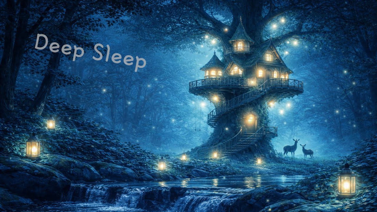 Whispering Treehouse by the Midnight Stream | Deep Sleep Ambience
