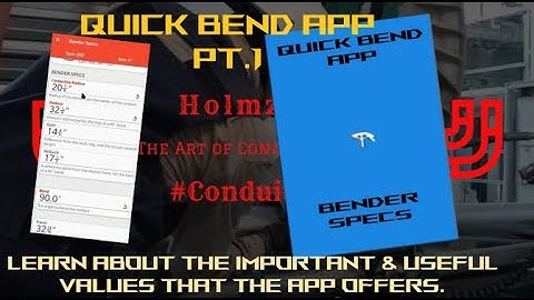 How to use the Quick Bend App Pt. 1 (Bender Specs)