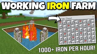 Minecraft BEST Iron Farm 1.20 Bedrock | Working Iron Farm Pocket Edition | Iron Farm Minecraft 1.20