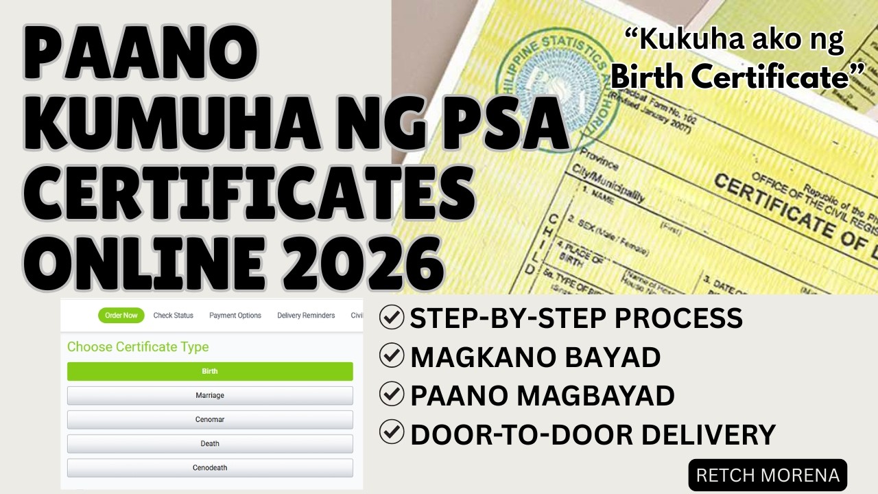 PAANO KUMUHA NG PSA BIRTH CERTIFICATE ONLINE 2026| HOW TO GET PSA BIRTH CERTIFICATE ONLINE - Retch