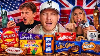 Americans Try British Snacks for the FIRST TIME! 🇺🇸🇬🇧 (British Guy Reacts)