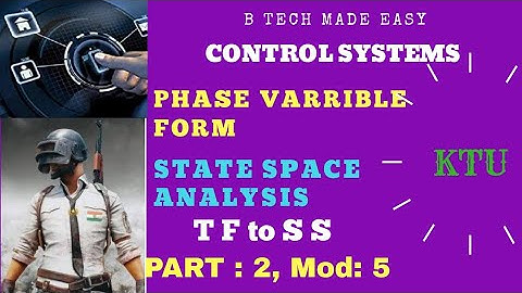 Transfer function to State Model/State Space Analysis PART 2:  by Dinu A G