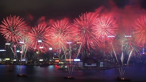 Fireworks light up sky over Hong Kong