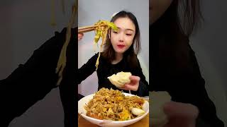 Mukbang | Eat Challenger | Noodles Fried Eggs With Dumplings Yummy | Asmr Mukbang