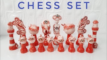 handmade ceramic chess pieces