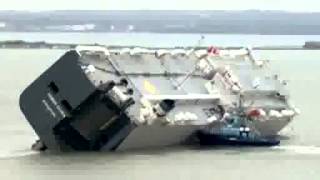 Aerial footage: Hoegh Osaka grounded off Southampton Port