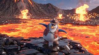 El Pingüino Y El Gran Volcán Bailarín