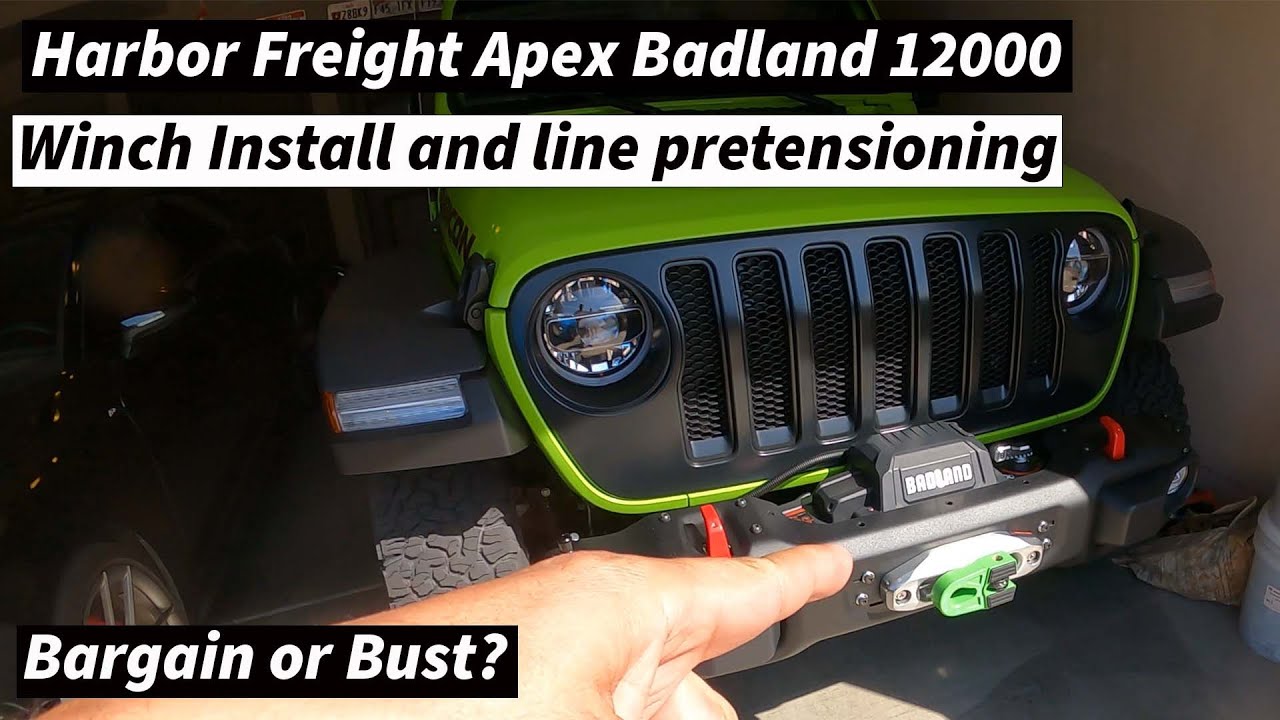 2021 Jeep JL Wrangler Winch Install - Factory Steel Bumper - Harbor Freight  Apex Badland 12000 Winch - YouTube