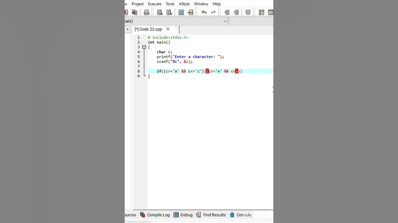 Program to check alphabet or not c language coder developer programming