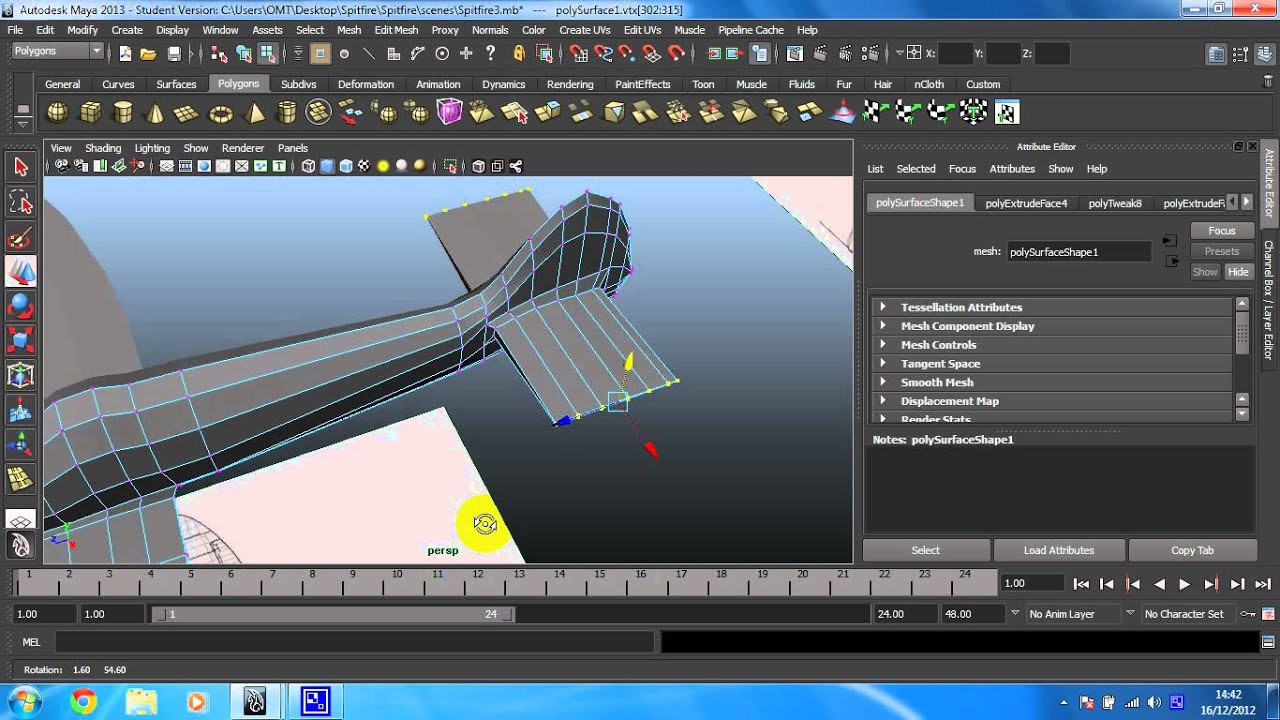 game dev tycoon mods Maya 2013 intermediate modelling - Spitfire - 19 - Extrude the back wing