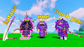 CHẾ TẠO THÀNH CÔNG KATANA VÀ GIÁP SAMURAI SOLO VỚI NOOB YETI TRONG MINECRAFT