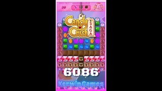 Candy Crush Saga Level 6086 - No Boosters Gameplay