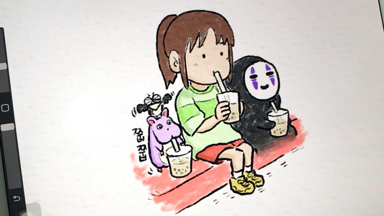 Spirited Away digital drawing process - YouTube