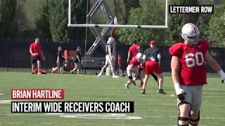 Ohio State Wide Receivers coach at open practice August 7, 2018