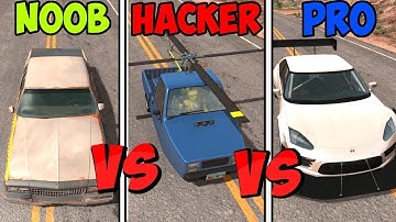 BeamNG Drive - Noob VS Pro Vs Hacker #2 (Crashes & Stunts)