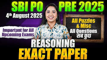 🔴SBI PO 2025-2026 Memory Based Paper Reasoning | SBI PO Prelims 2025 Reasoning Paper | Smriti Sethi